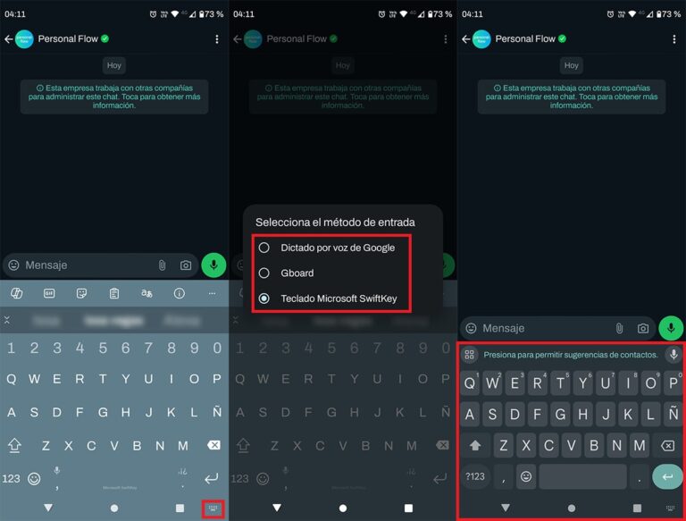 Cómo cambiar el teclado de WhatsApp en Android