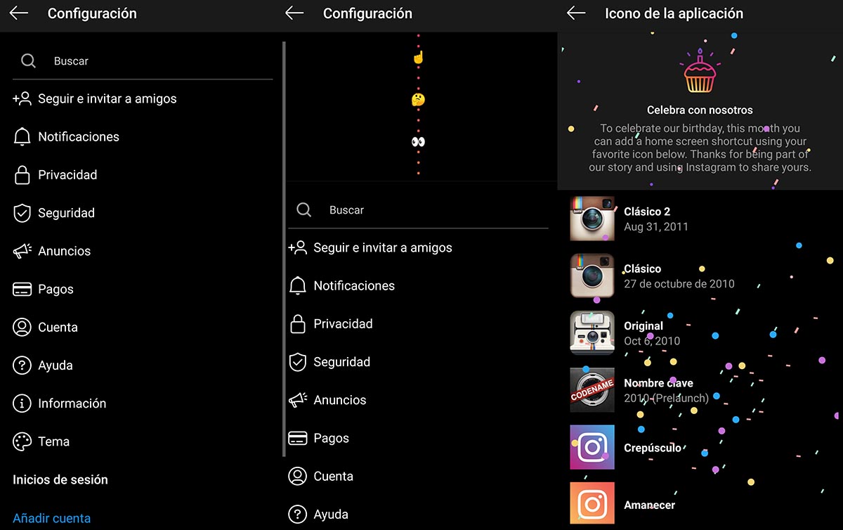 Cambiar icono Instagram aniversario