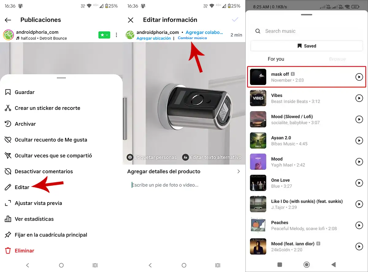 Cambia La Publicación De Música De Instagram