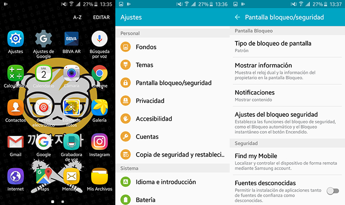 Cambiar patron de bloqueo Android Paso 1