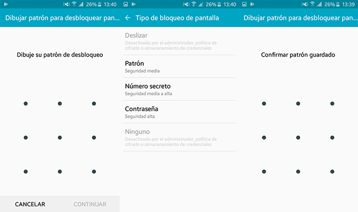 Cambiar patron de bloqueo Android Paso 2