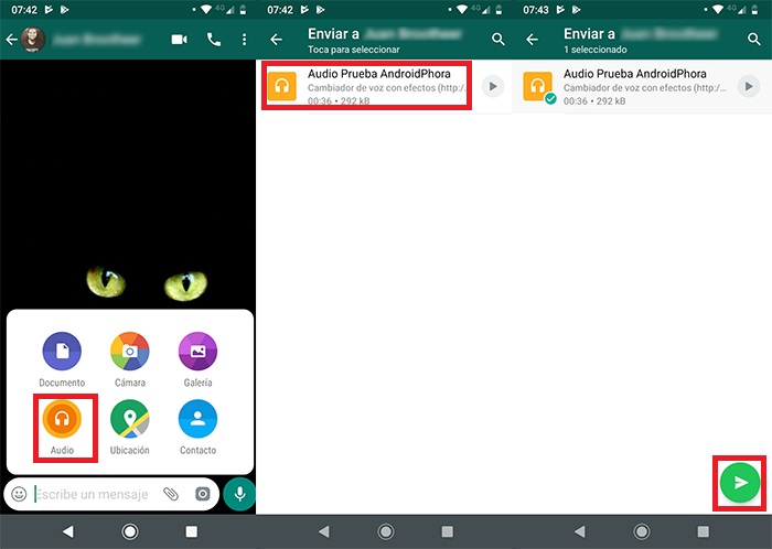 Cambiar voz en los audios WhatsApp Tutorial 4