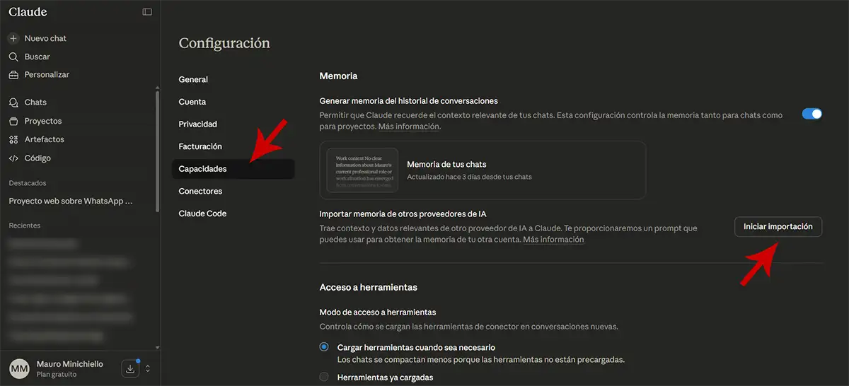 Capacidades de Claude