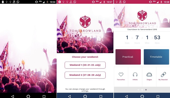 Captura app Tomorrowland