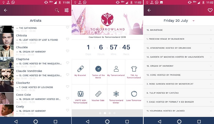 Captura b app Tomorrowland
