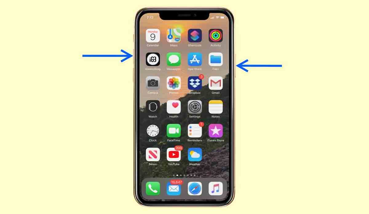 Captura de pantalla botones iPhone 13