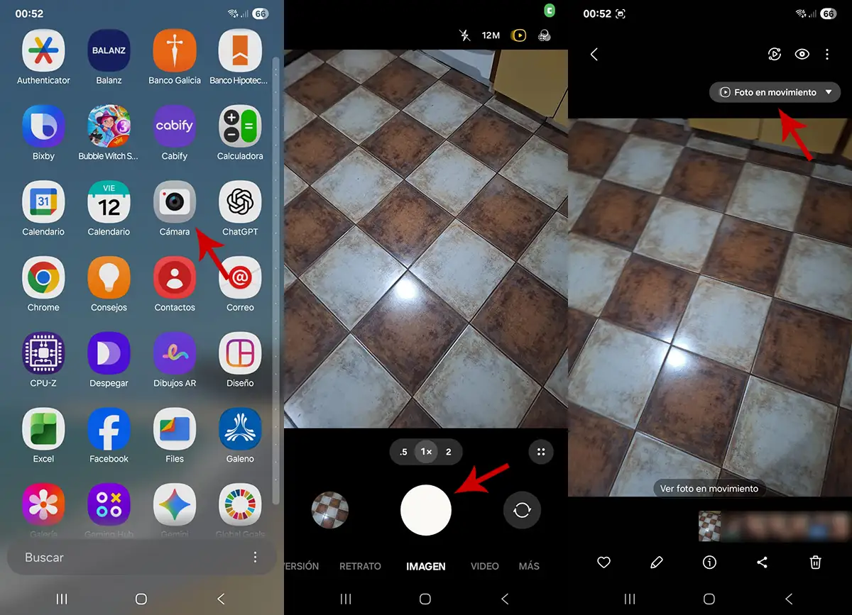 Capturar foto en movimiento Android