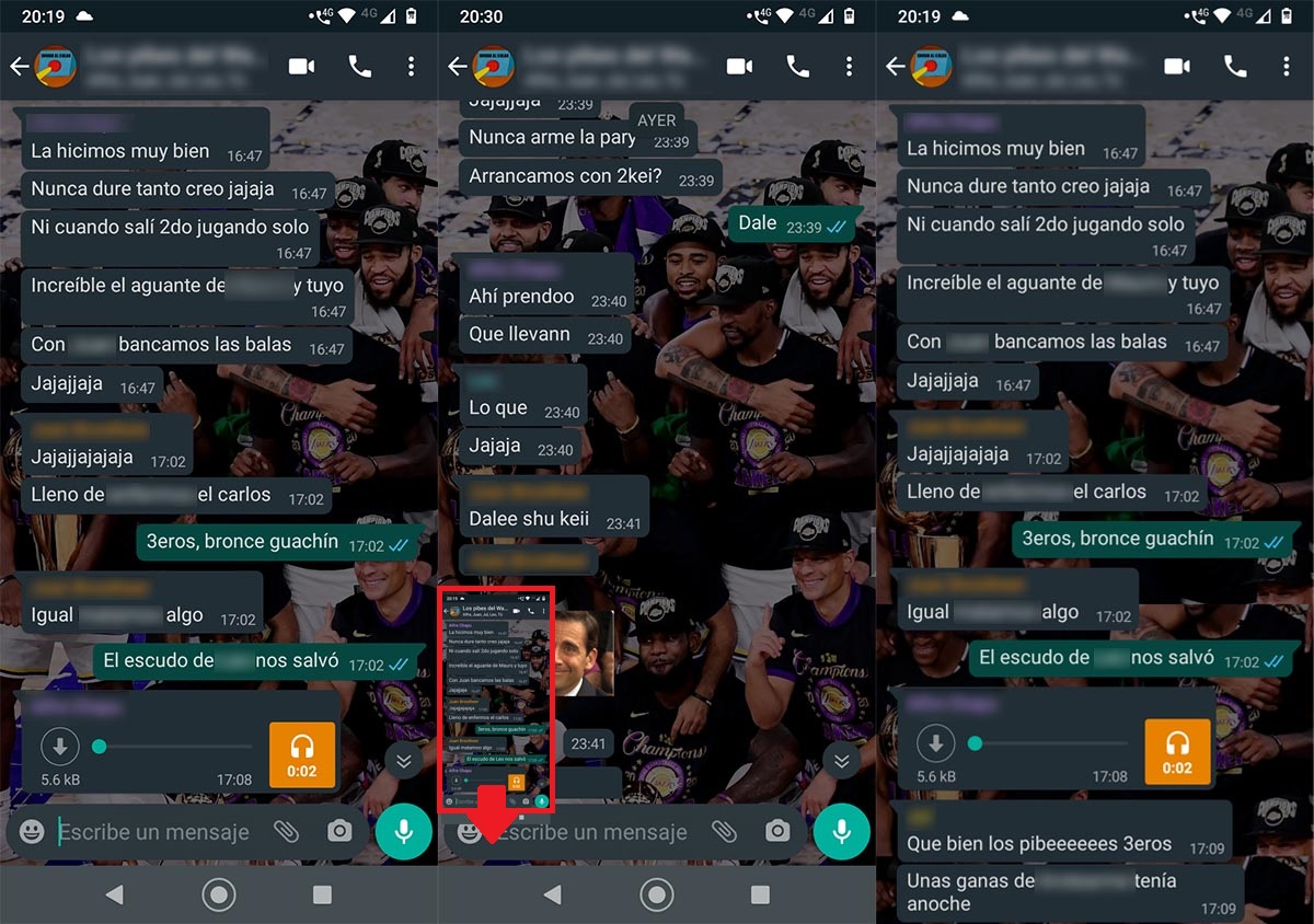 Capturar pantalla completa WhatsApp Android