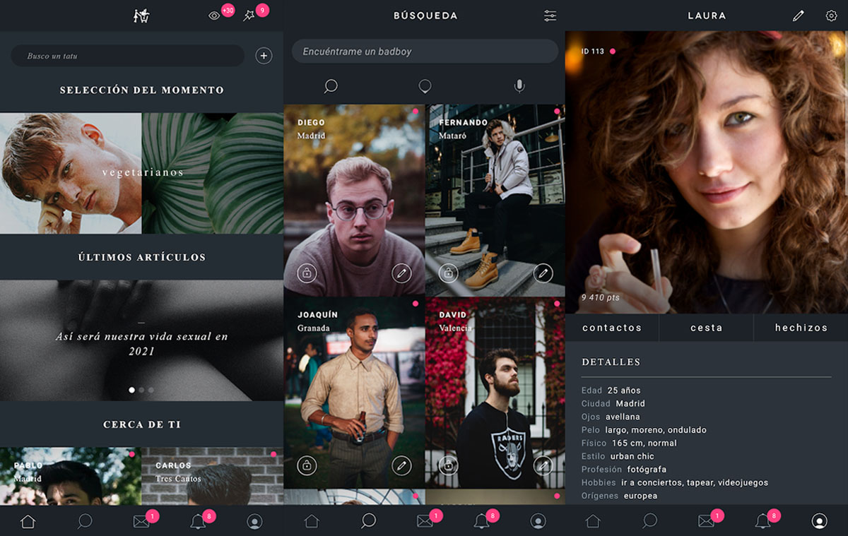 Capturas de pantalla de la app Android Adopta Un Tío
