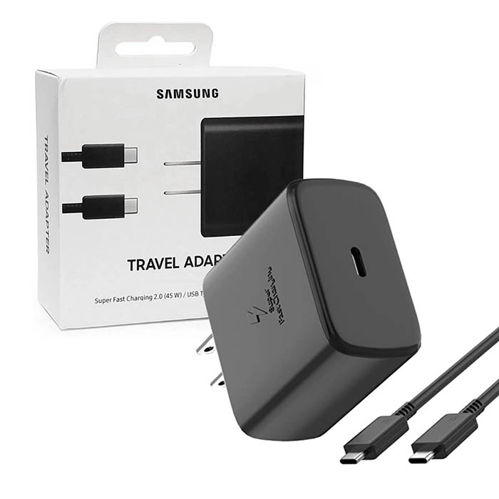 Cargador de cable oficial de Samsung de 45W