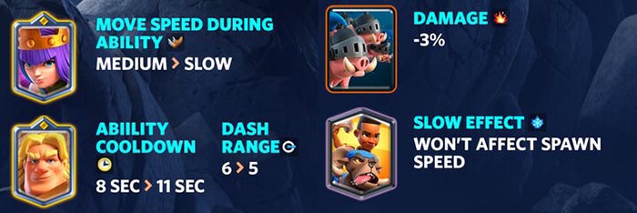 Cartas de Clash Royale nerfeadas febrero 2022