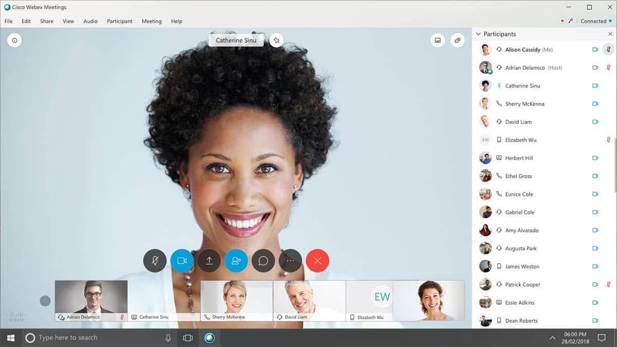 Cisco WebEX Meetings con videollamadas compatibles con teléfonos ip