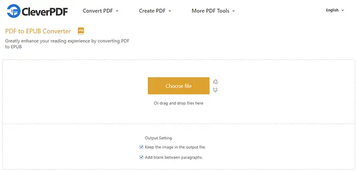 CleverPDF conversor de PDF a EPUB