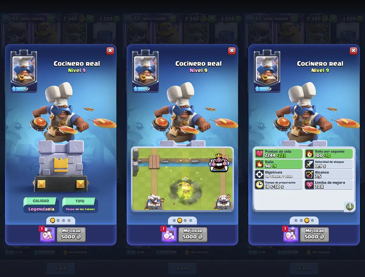 Cocinero Real Clash Royale mazos