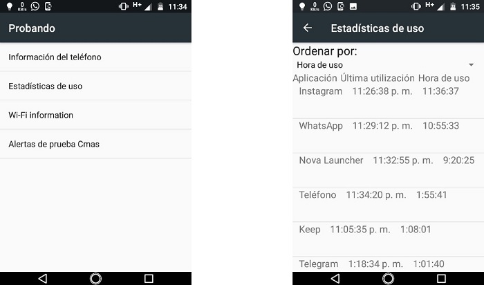 Código secreto ver más información en Android