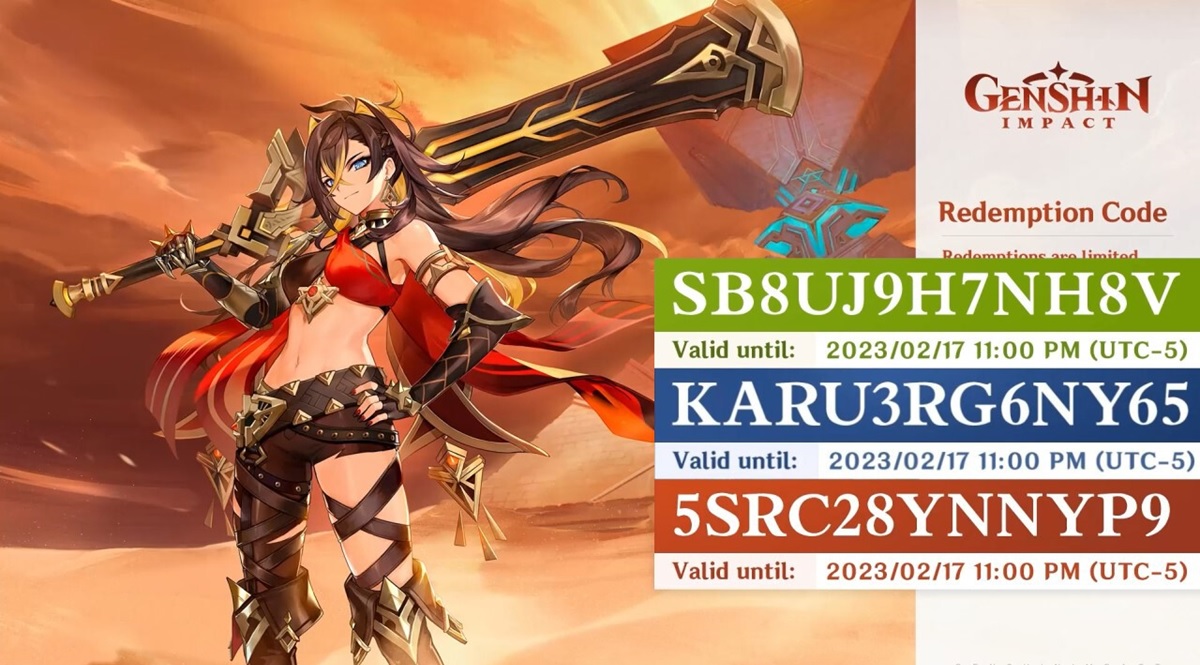 Codigos para Genshin Impact febrero 2023