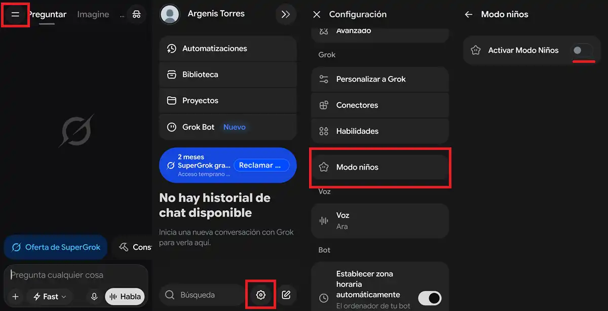 Como activar el contenido para adultos en Grok desactivando el modo ninos