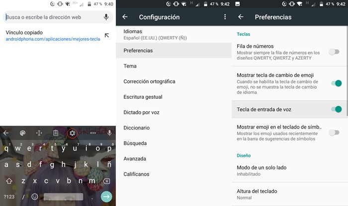 Como activar entrada de voz en Gboard