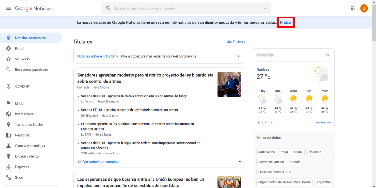 Cómo activar la nueva interfaz de google news