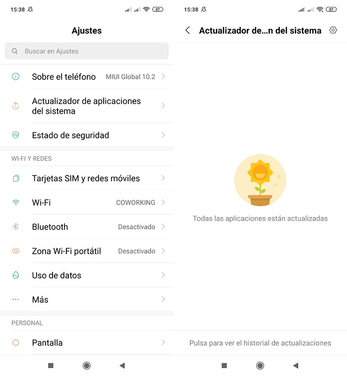 Como actualizar app seguridad Xiaomi