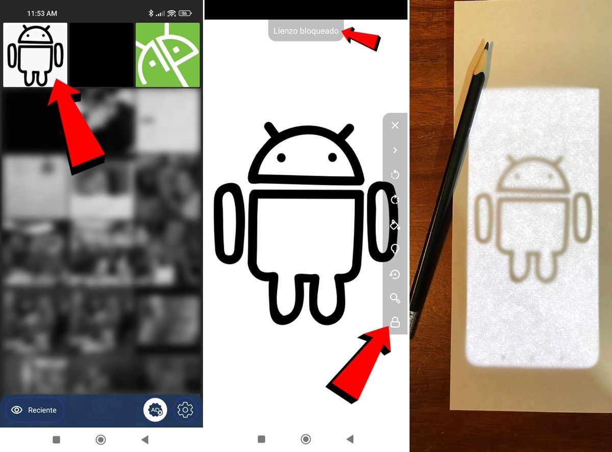 Cómo calcar un dibujo sin que se mueva la pantalla en Android tutorial