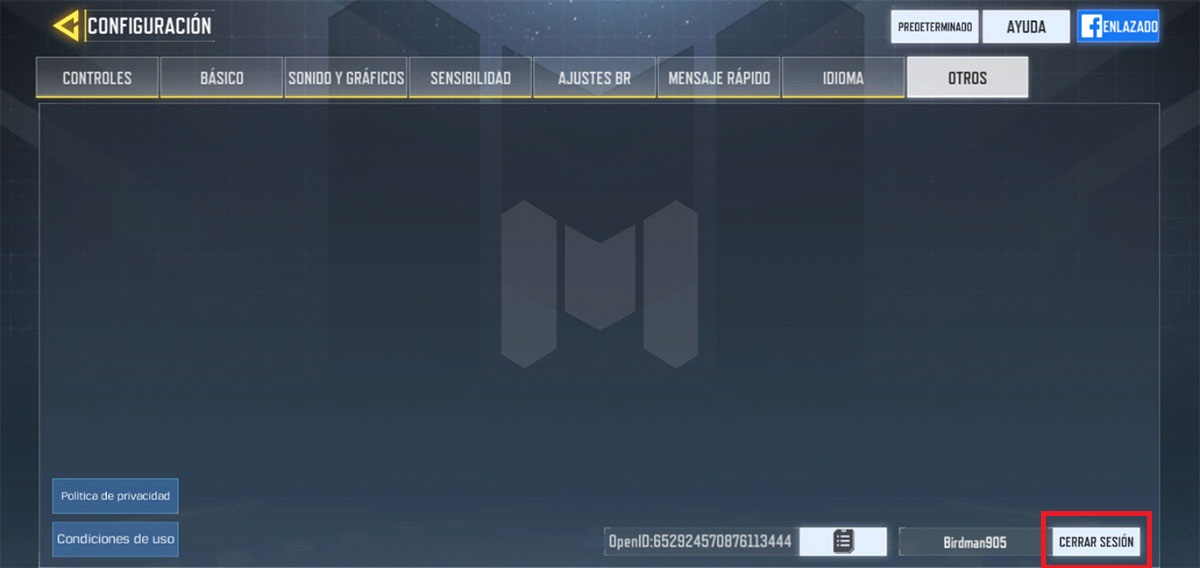 Como cambiar de cuenta Call of Duty Mobile paso 3