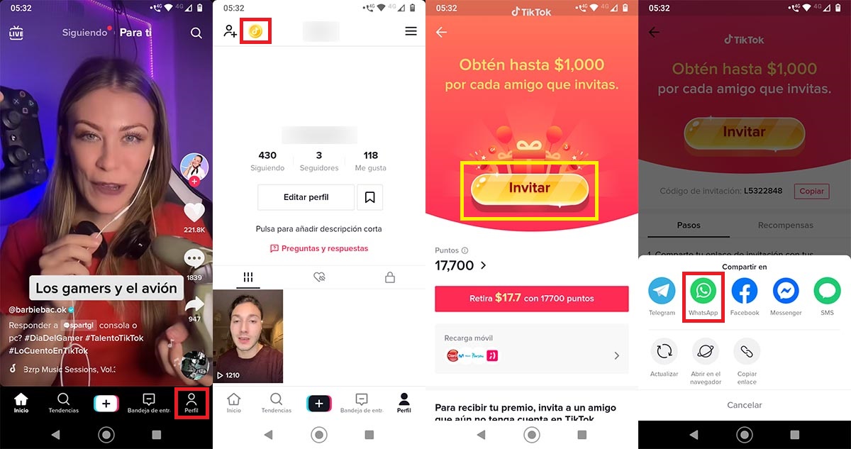 Como compartir codigo de TikTok