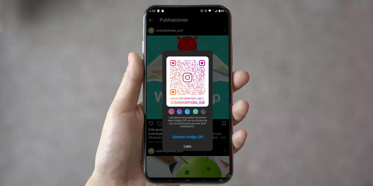 Como compartir publicaciones de Instagram con codigo QR