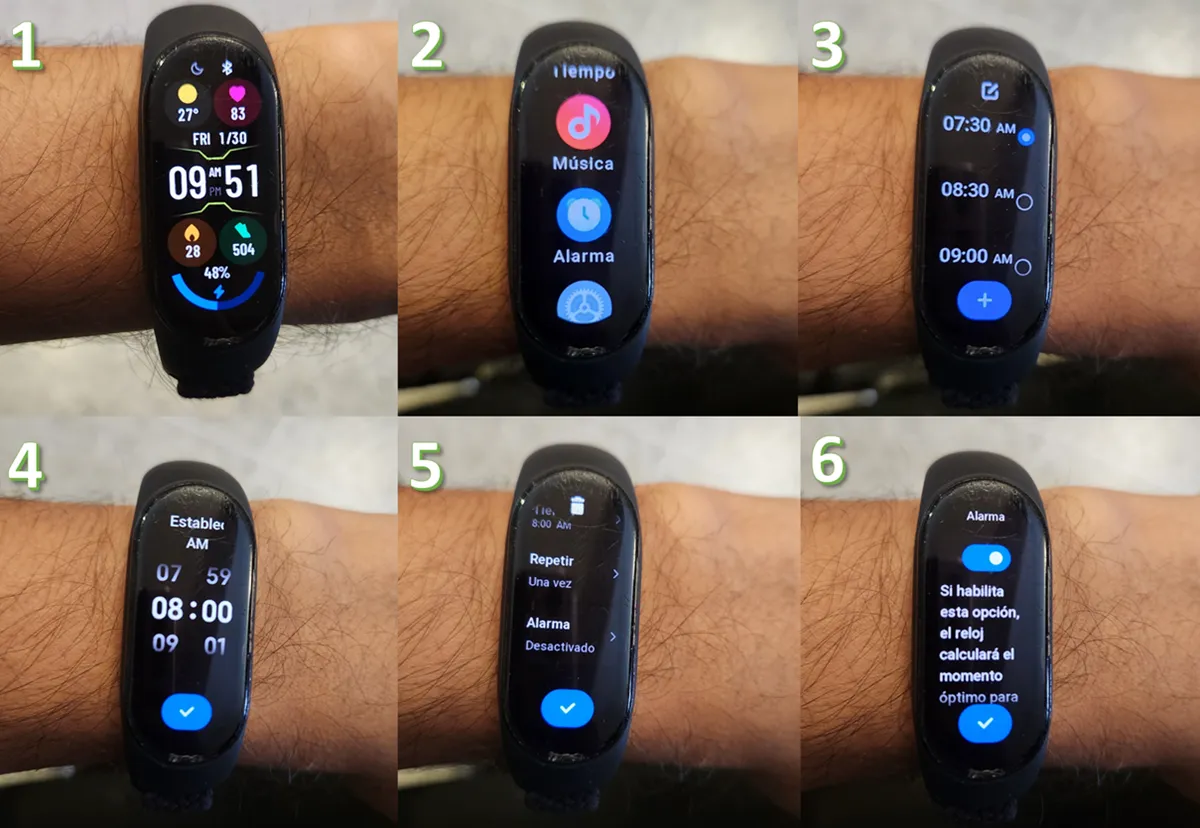 Como configurar alarma en Xiaomi Band como despertador inteligente