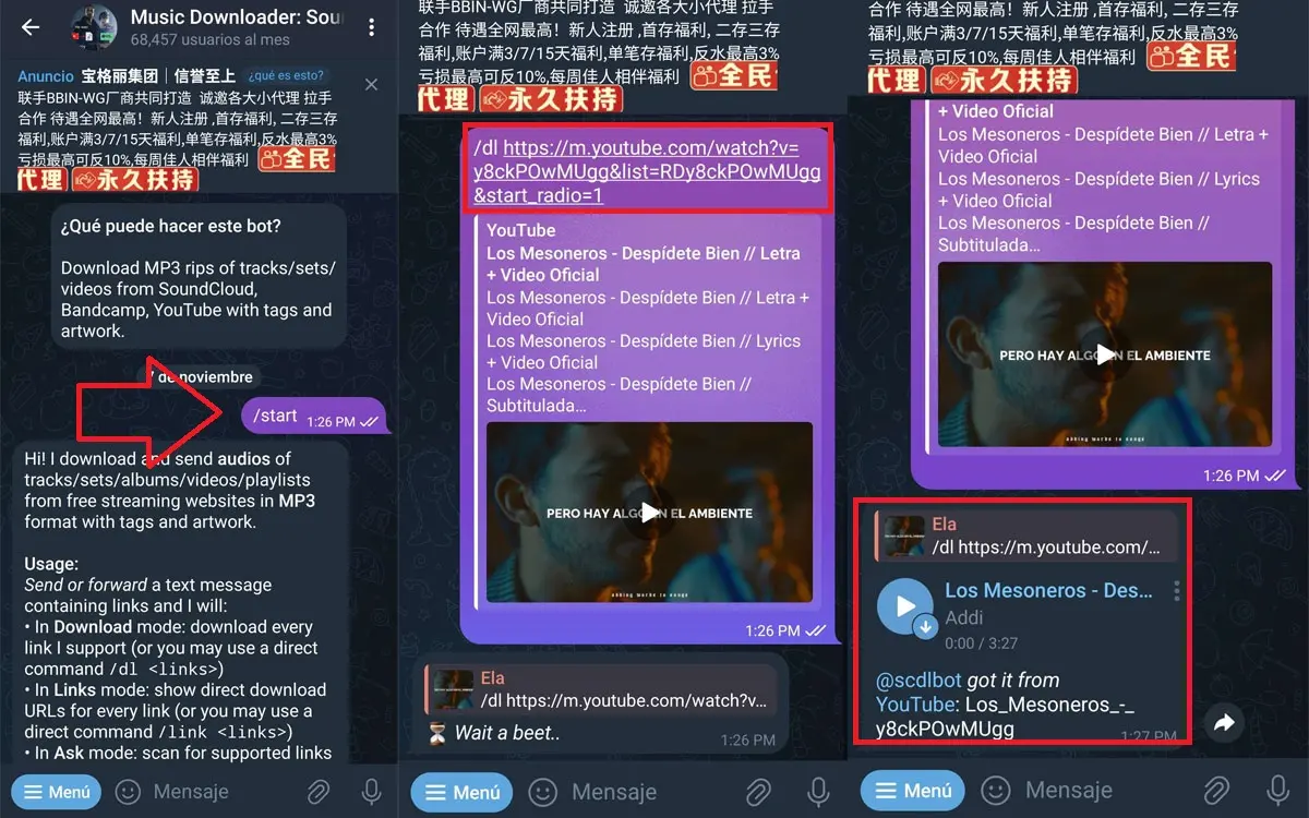 Cómo Convertir Vídeos De Youtube A Mp3 En Telegram 3 Cómo Convertir Vídeos De Youtube A Mp3 En Telegram
