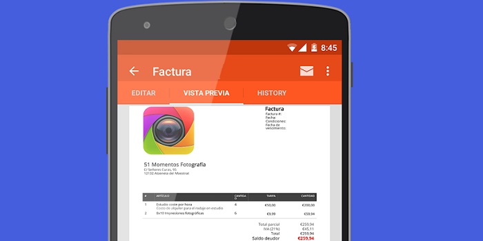 Cómo crear facturas desde el móvil Android Cómo crear facturas desde el móvil Android