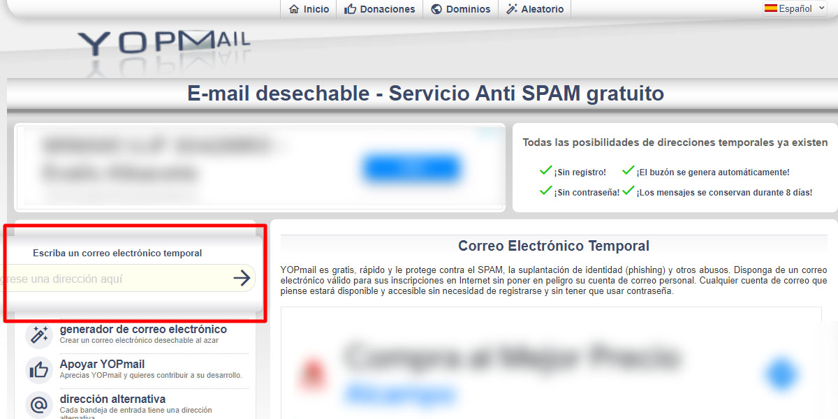 Cómo crear una dirección de correo electrónico temporal con YOPMail de forma rápida, segura y totalmente gratuita