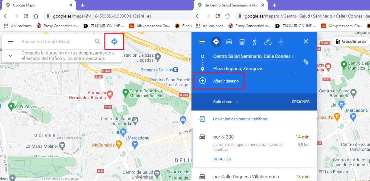 Cómo crear una ruta de más de una parada en Google Maps desde el ordenador