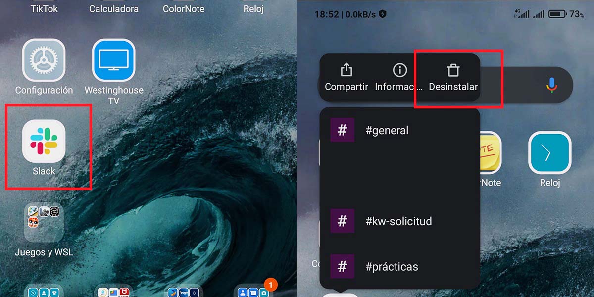 Como desinstalar aplicaciones en Android por icono