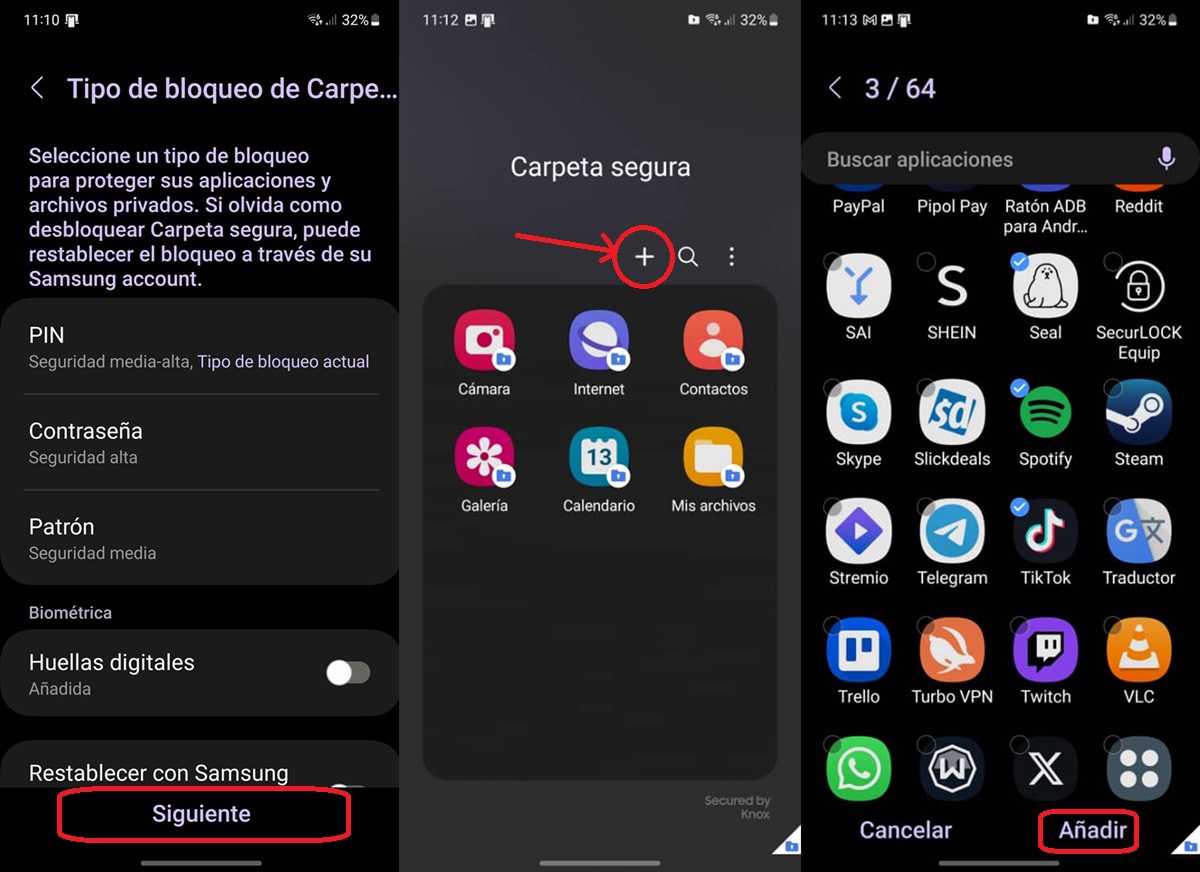 Como duplicar aplicaciones en un Samsung con carpeta segura 2