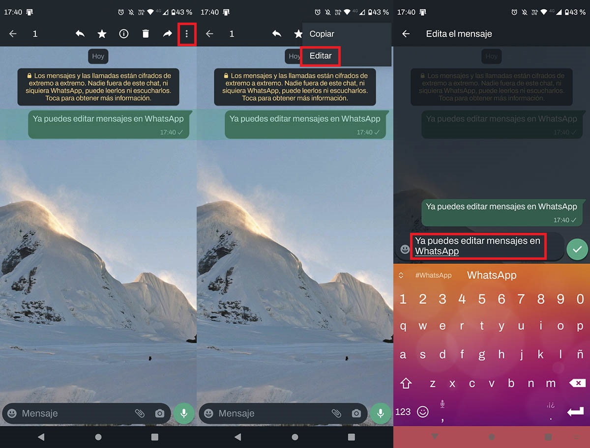 Como editar un mensaje en WhatsApp