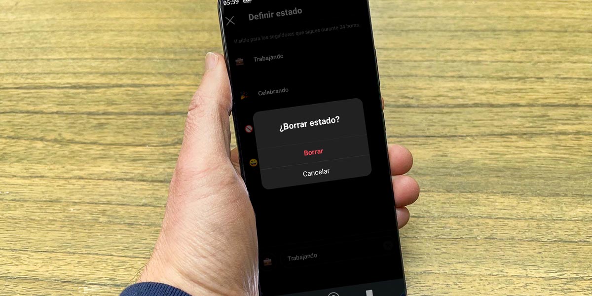 Como eliminar estado del perfil de Instagram