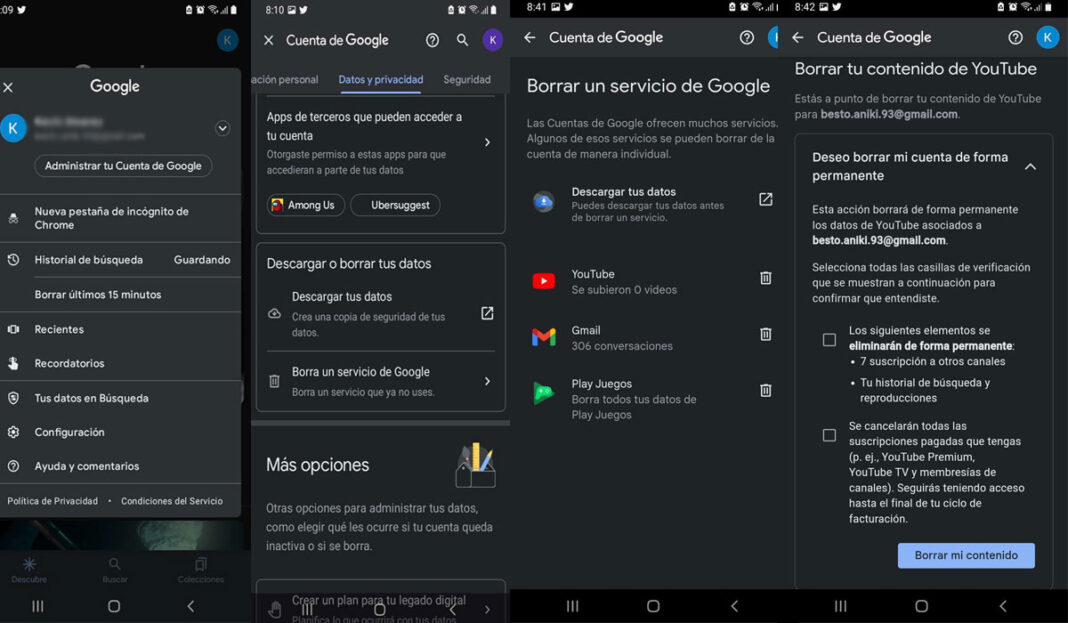Cómo eliminar tu cuenta de Google permanentemente