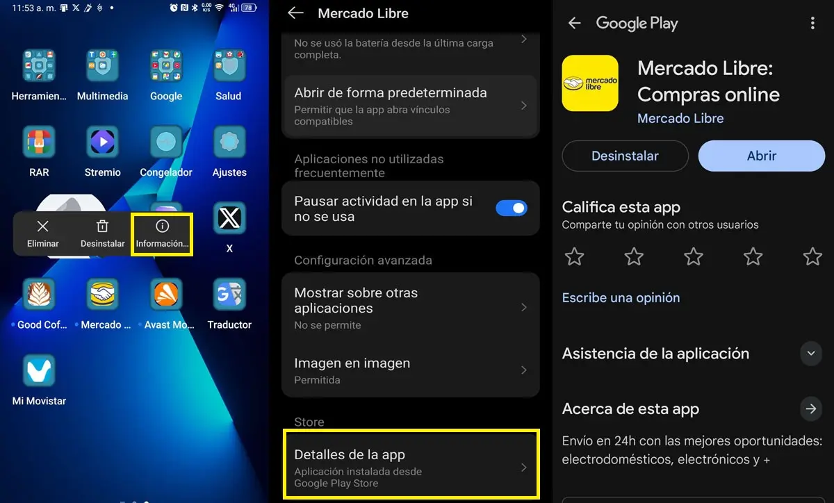 Cómo verificar la información de una app