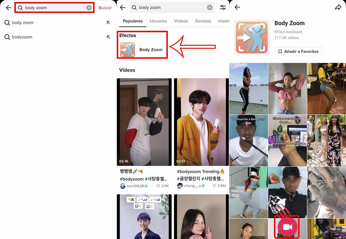 Cómo encontrar filtro TikTok que sigue tus movimientos Body Zoom