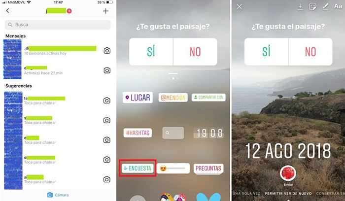 Como enviar encuestas por mensaje privado en Instagram