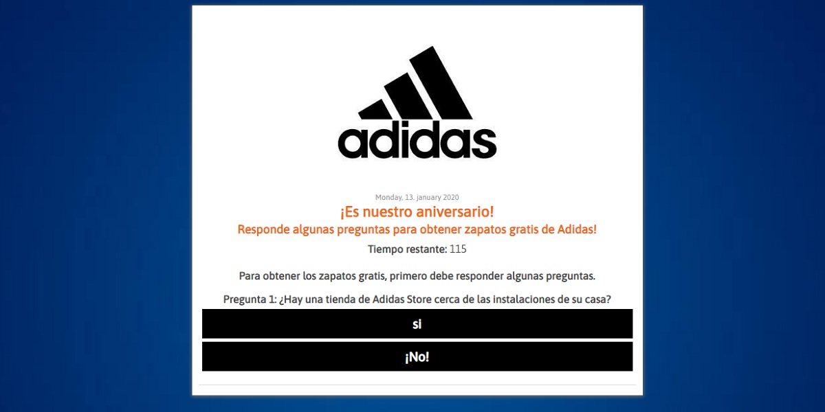 Como es la estafa de Adidas en Facebook, estan regalando zapatillas