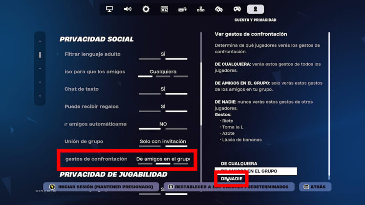Cómo evitar que te hagan bailes o emotes de confrontación en Fortnite 3