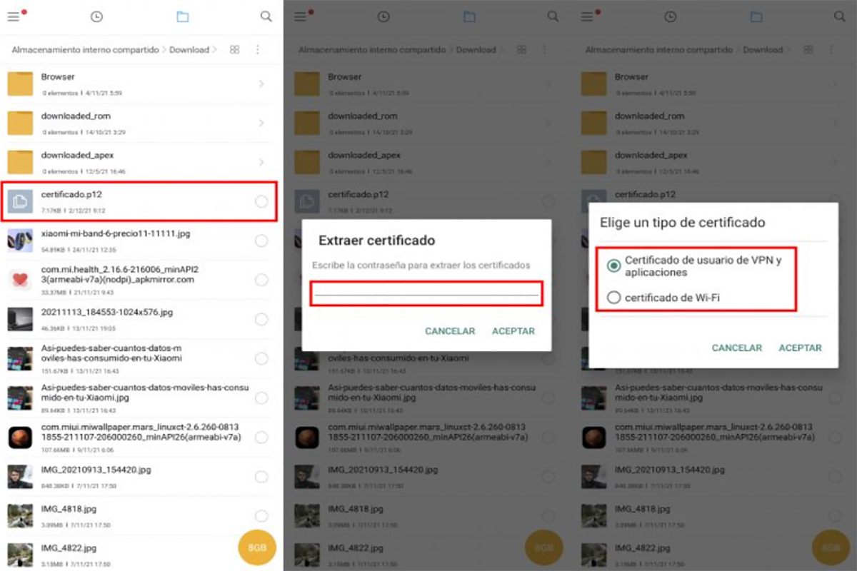 Como instalar el certificado digital en Xiaomi