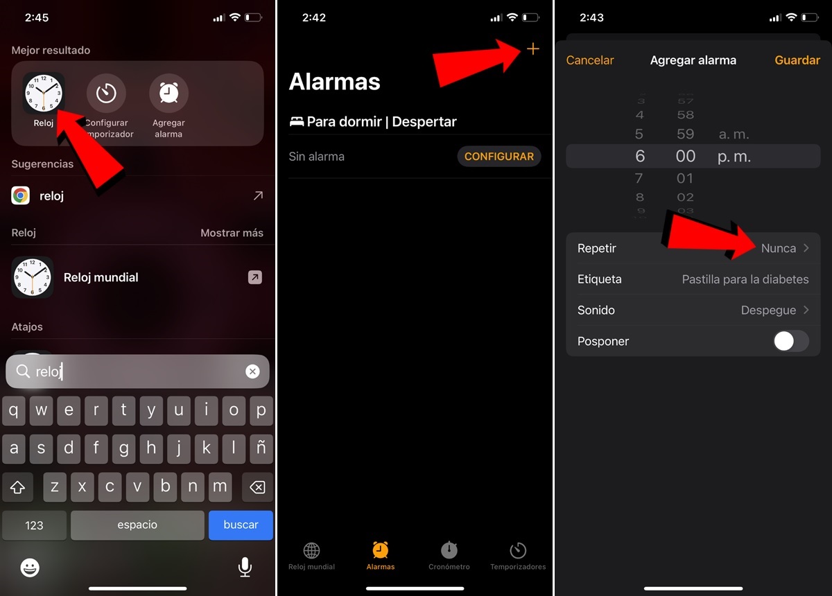 Como poner una alarma en iPhone para acordarse de la pastilla