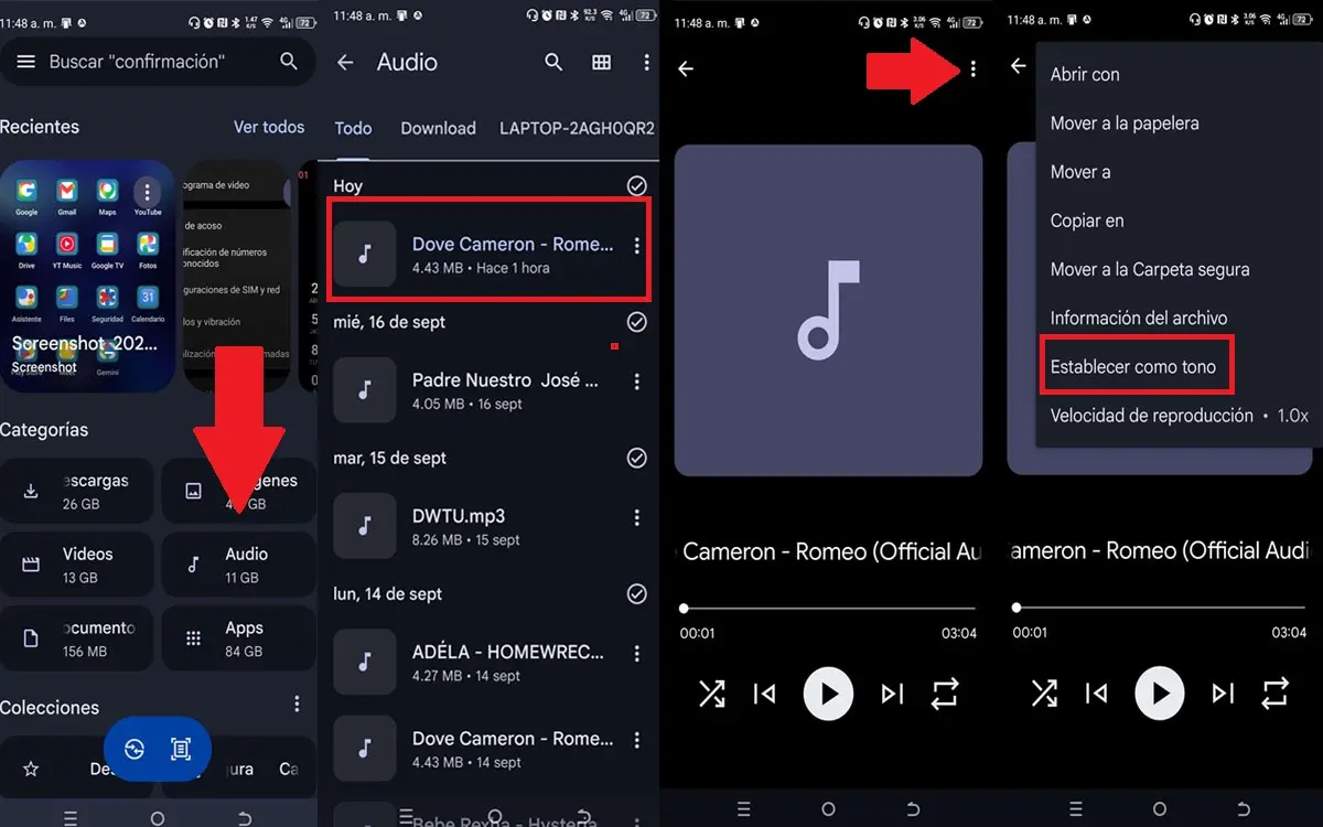 Cómo poner una canción como tono de llamada en Android con Files de Google