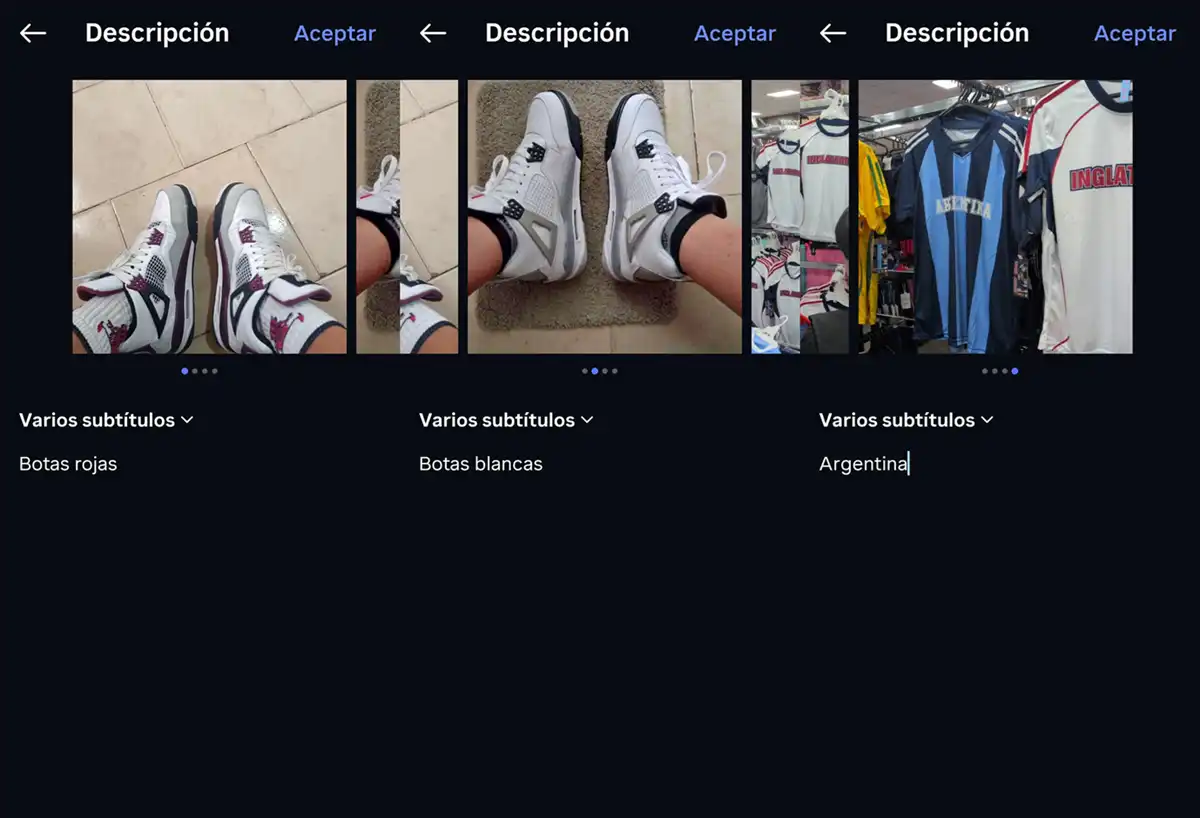 Como poner varias descripciones en carrusel Instagram resultado