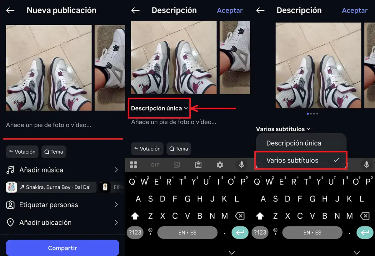 Como poner varias descripciones en carrusel Instagram