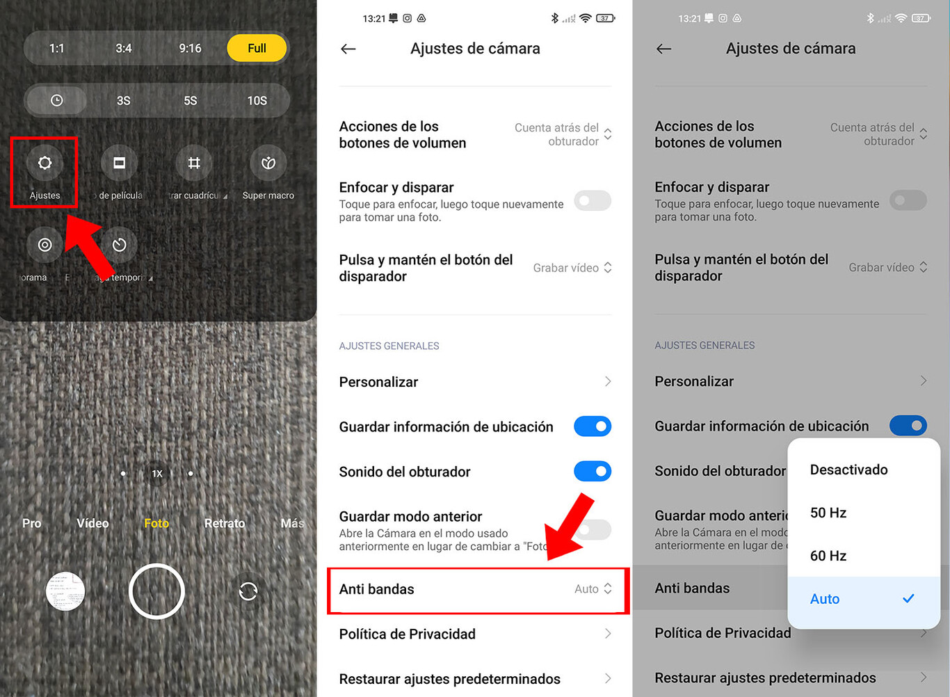 Cómo quitar el banding o flickering de tus fotos desde los ajustes de la cámara MIUI de Xiaomi