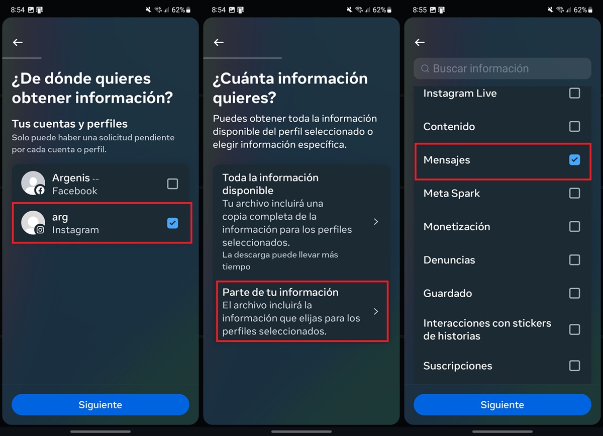 Como recuperar mensajes borrados de Instagram 2